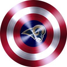 Captain American Shield With Los Angeles Rams Logo heat sticker