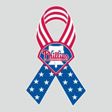 Philadelphia Phillies Ribbon American Flag logo heat sticker