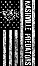 Nashville Predators Black And White American Flag logo custom vinyl decal