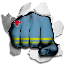 Fist Aruba Flag Logo heat sticker