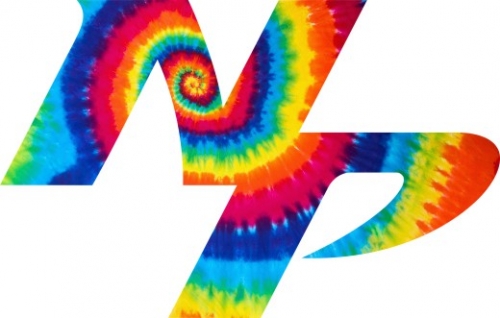 Nashville Predators rainbow spiral tie-dye logo heat sticker