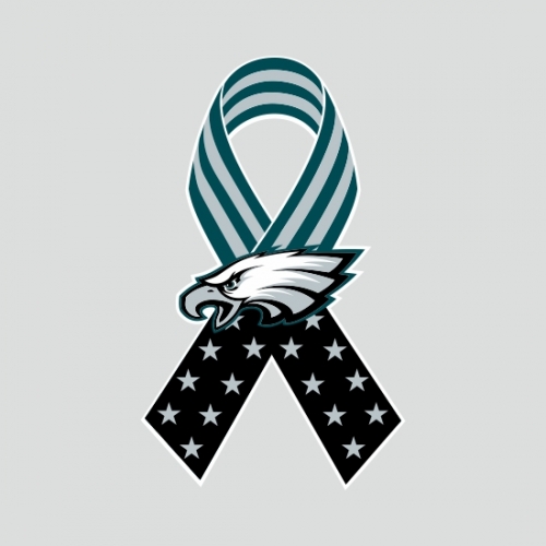 Philadelphia Eagles Ribbon American Flag logo heat sticker