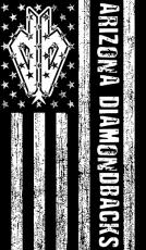 Arizona Diamondbacks Black And White American Flag logo heat sticker