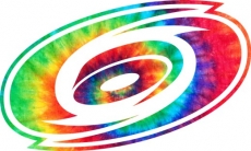 Carolina Hurricanes rainbow spiral tie-dye logo heat sticker