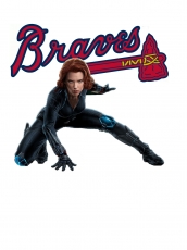 Atlanta Braves Black Widow Logo heat sticker