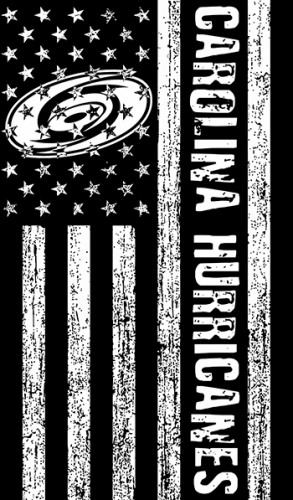 Carolina Hurricanes Black And White American Flag logo heat sticker
