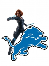 Detroit Lions Black Widow Logo heat sticker