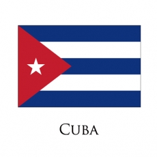 Cuba flag logo heat sticker