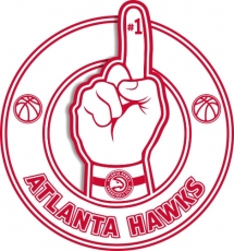 Number One Hand Atlanta Hawks logo heat sticker