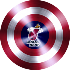 Captain American Shield With Miami Heat Logo custom vinyl decal