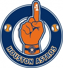 Number One Hand Houston Astros logo heat sticker