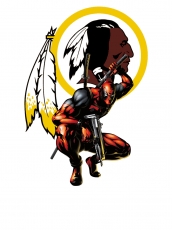 Washington Redskins Deadpool Logo heat sticker