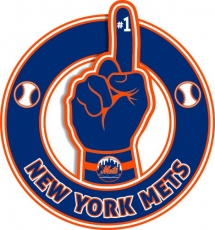 Number One Hand New York Mets logo heat sticker